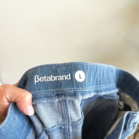 Betabrand Womens Flare Pull-On Jeans Large Stretch Distressed High Rise Pockets - Picture 5 of 10